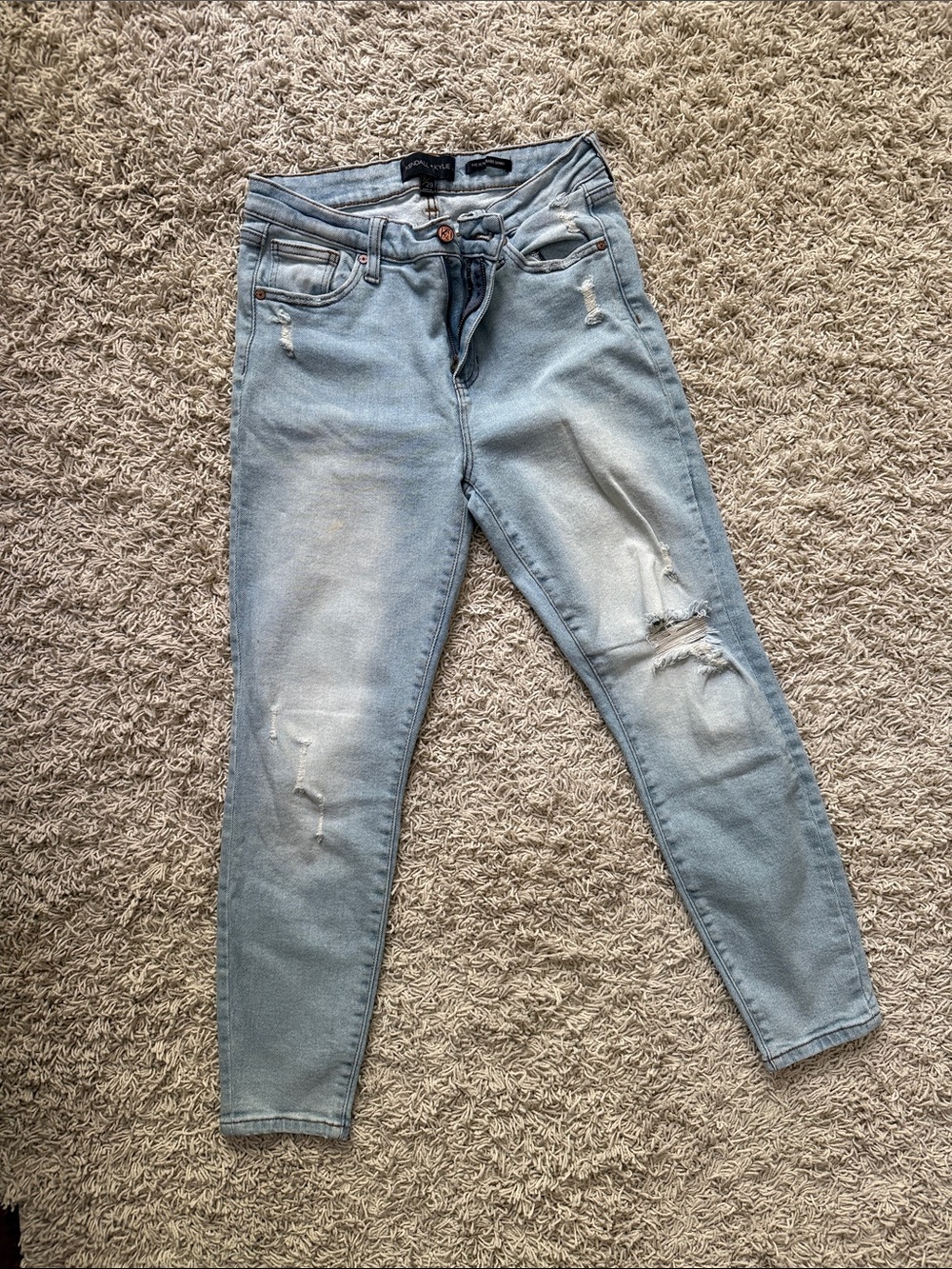 Kendall & Kylie Light Blue Distressed Boyfriend Jeans